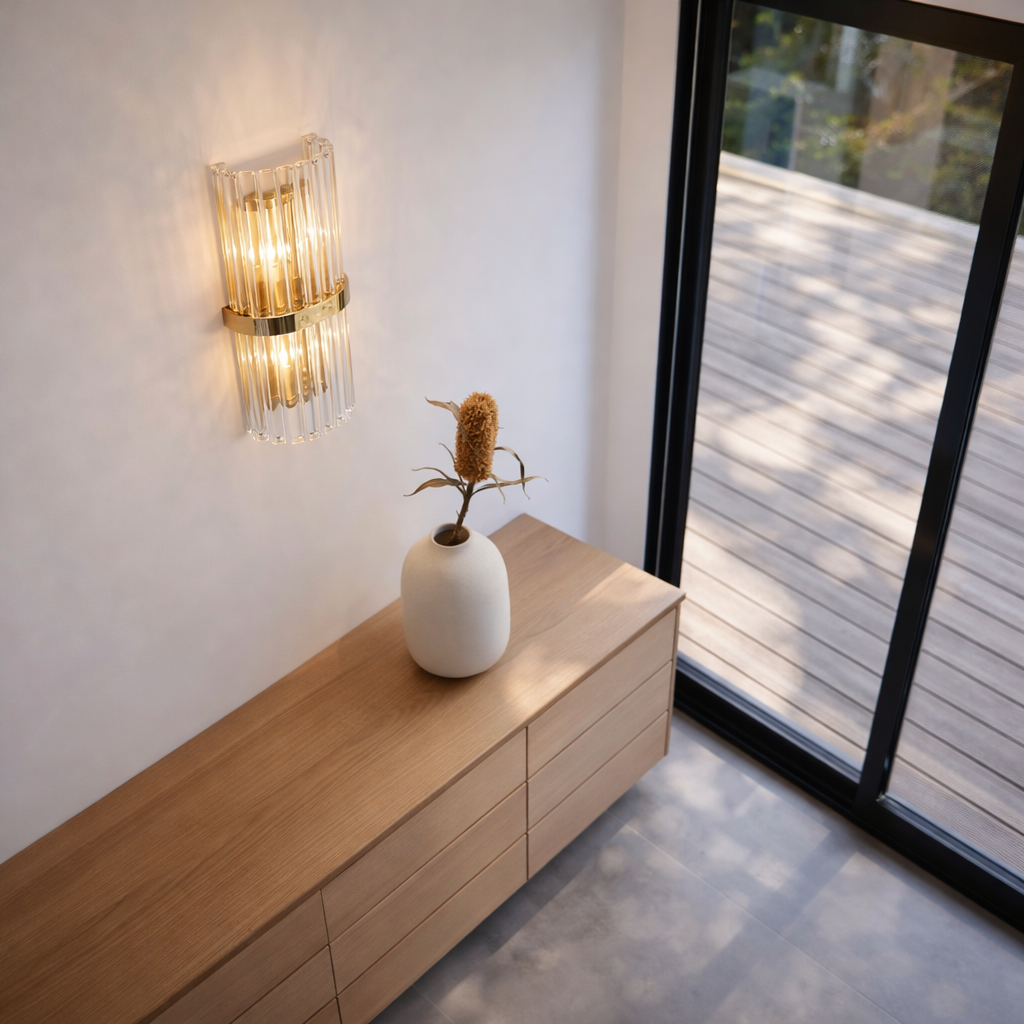 Stainless Steel Wall Light Crystal Decor | 21 x 45 cm | G9 x 2 Indoor LED