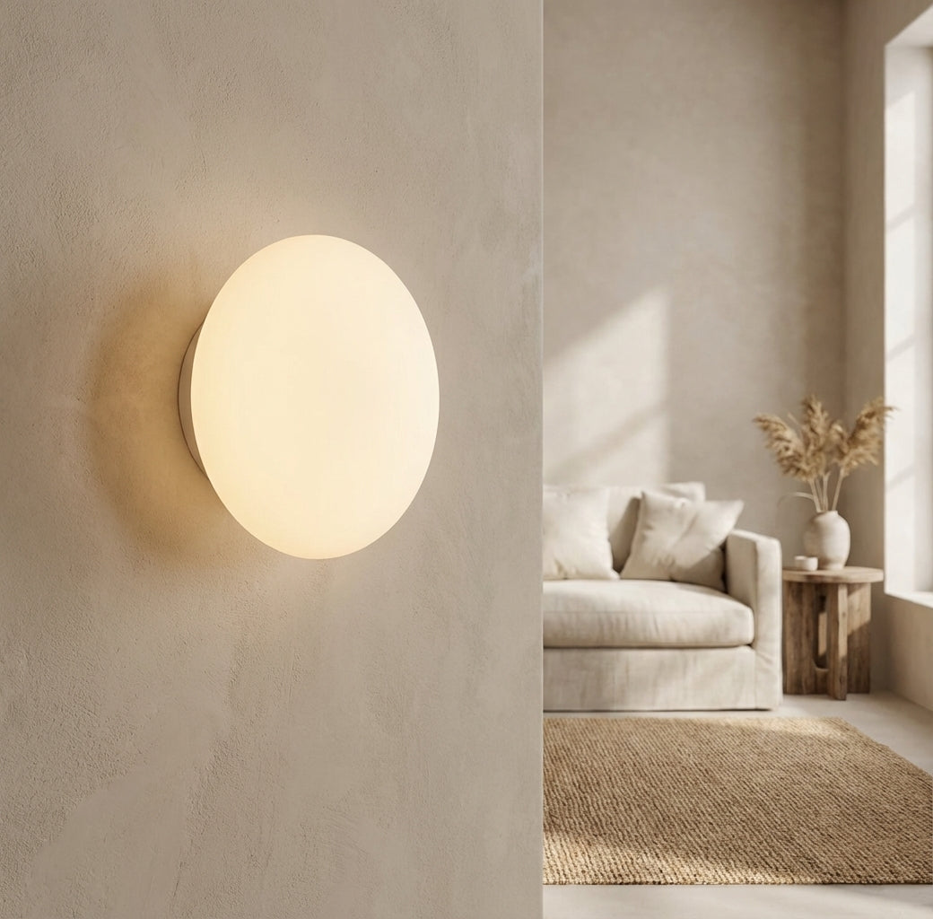 Elara Haus Round Glass Sconce Wall Light | 12cm 15cm 18cm 20cm | 3 Color
