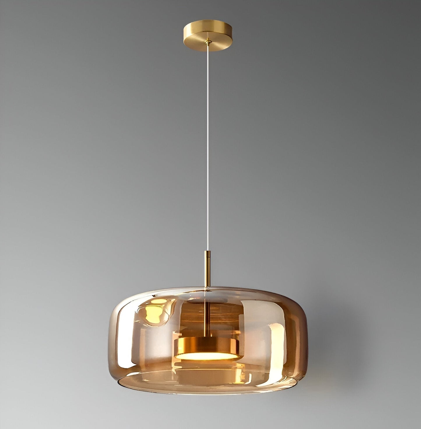 Retro Glass Pendant Light Smoke Grey | 3-Color LED | 200cm Adjustable | 260V