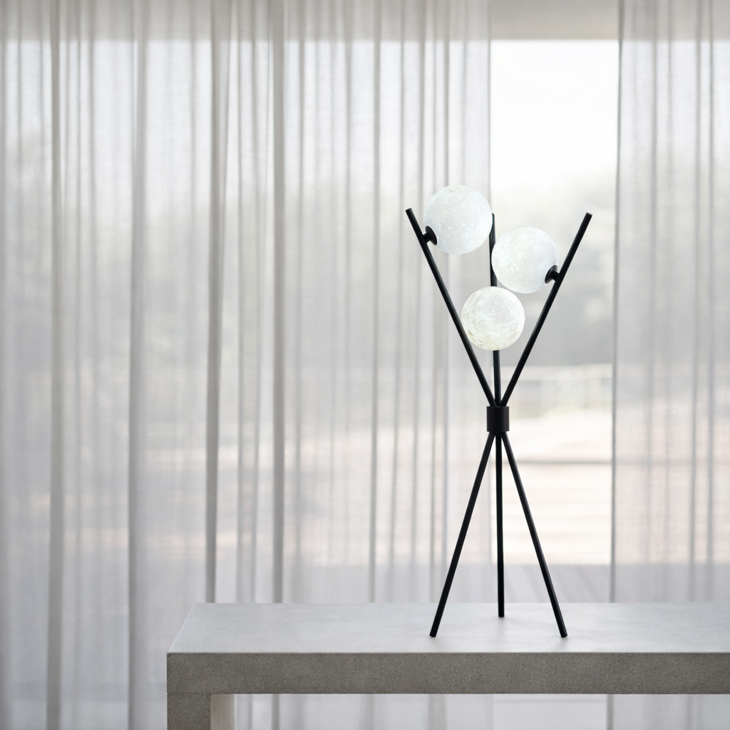 Contemporary LED Moon Floor Table Lamp | G9 x 3 | 25.6in to 65in Height