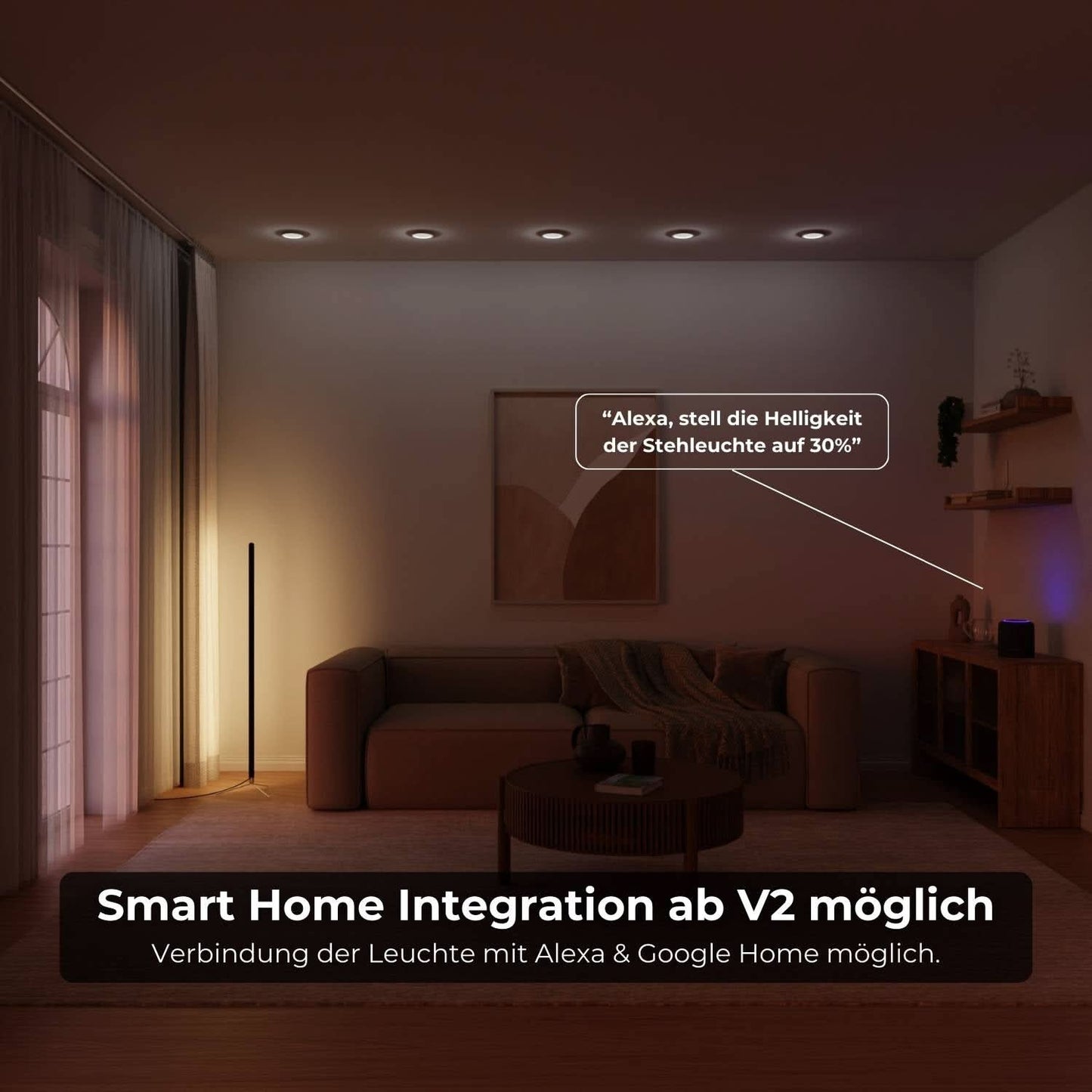 Levana | Modern Black Floor Lamp for Living Room