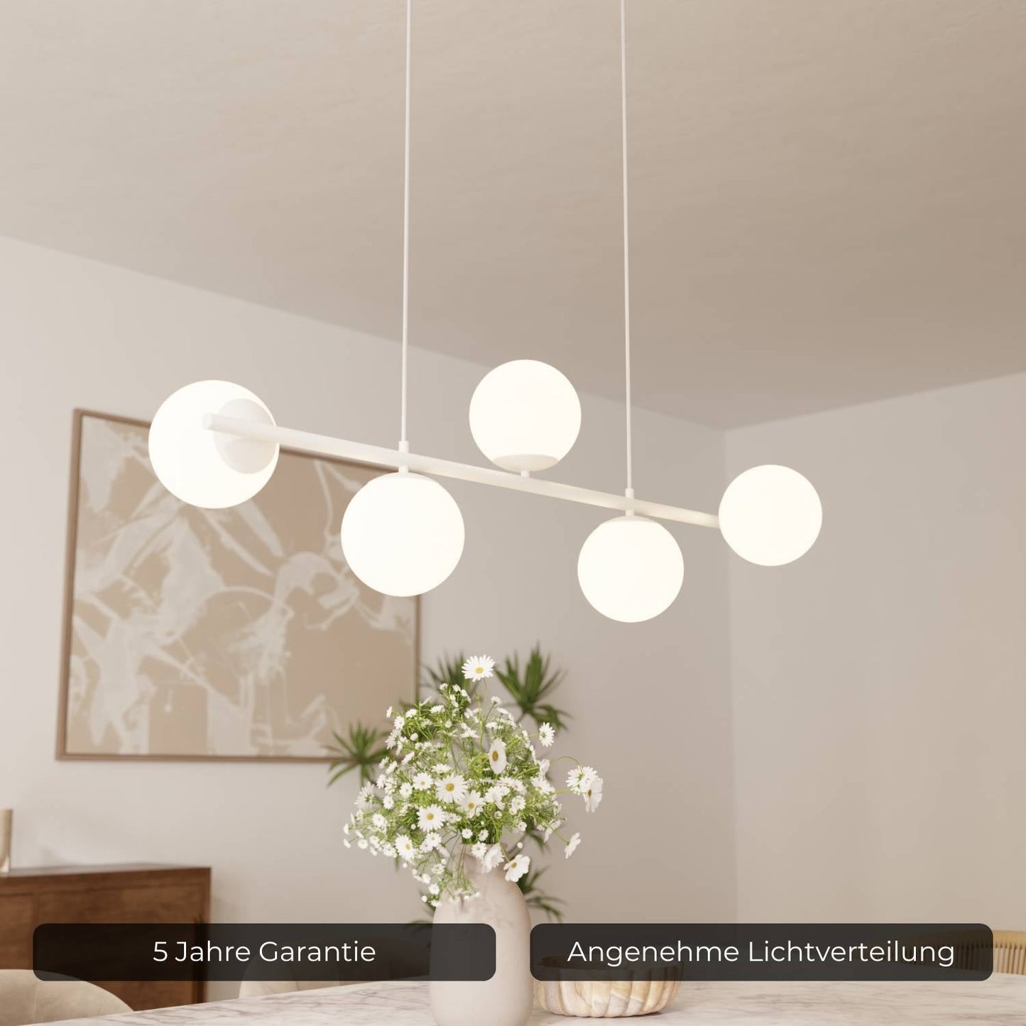 Livana | Modern Glass Pendant Light for Dining Room