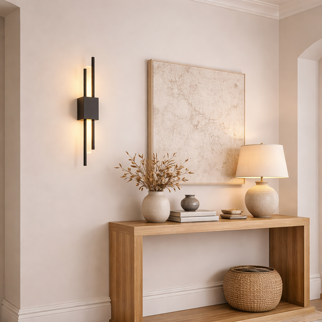 Black and Gold Wall Sconce Iron Acrylic | 50 x 8 cm | 6W 480 Lumens LED