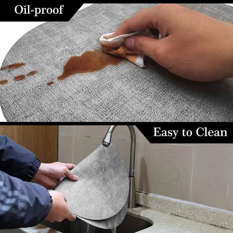 LinoMat | Oval Faux Leather Placemats | Heat Resistant & Non-Slip