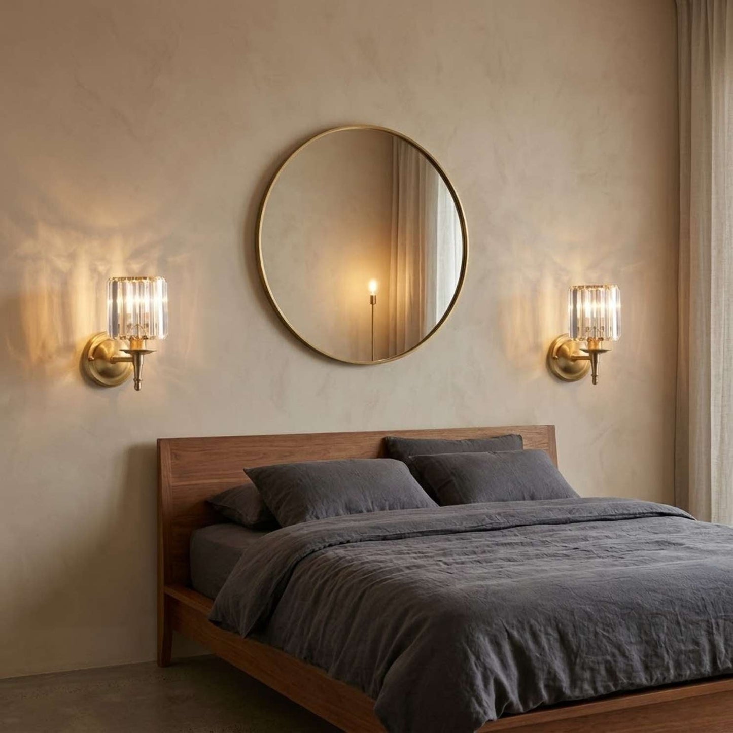 Crystal Wall Light Brass Gold Sconce | 5.9 x 11.8 Inch | E14 Indoor LED