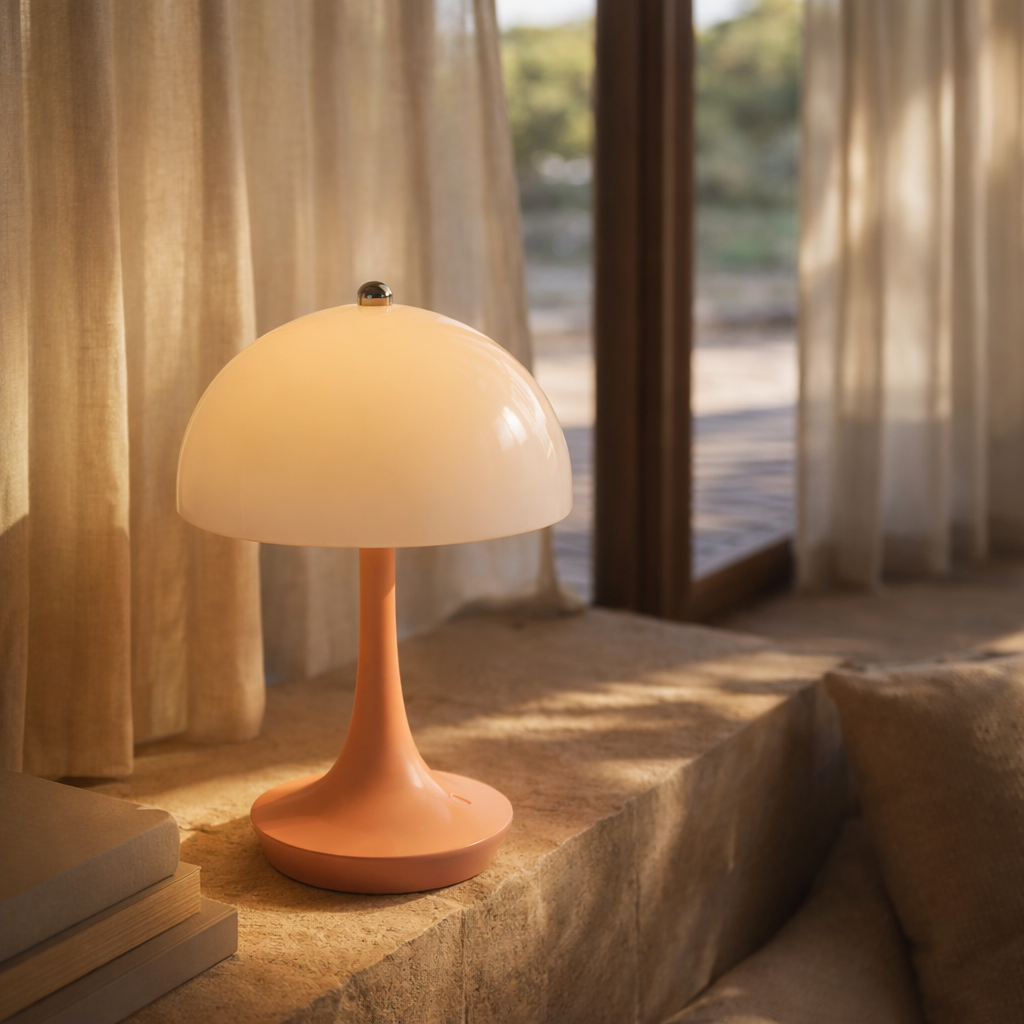 Mushroom Table Lamp Cordless Battery | 9.06 x 6.3 Inch | USB-C 3600mAh LED