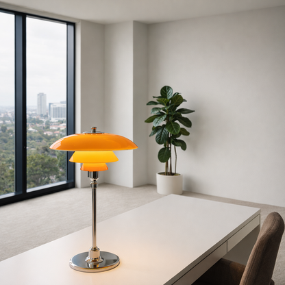 Danish Designer Table Lamp Dimmable | 11 x 18.5 Inch | E27 LED Glass Iron