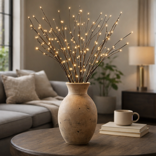 Willow Branch LED Lights | Set of 2 Branches 68cm Height | Warm White Glow