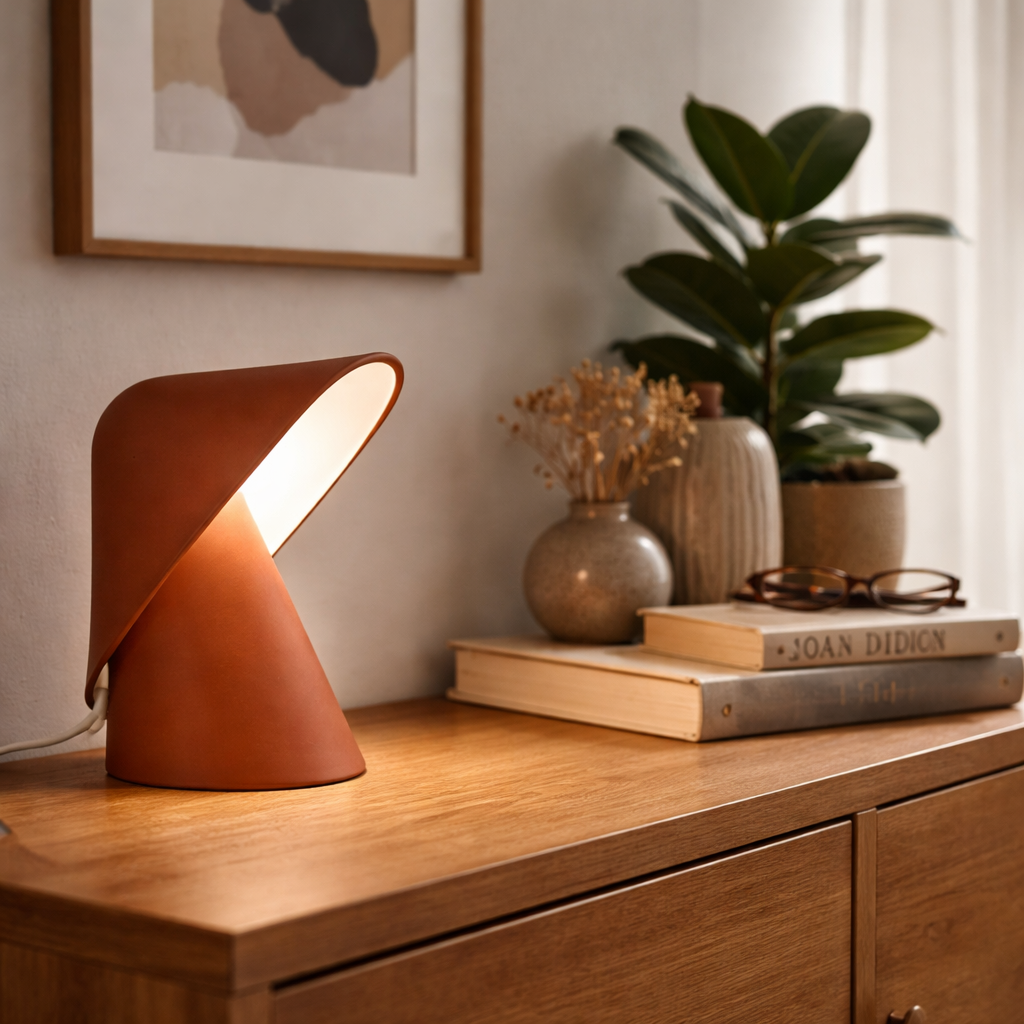 Modern Glow Table Lamp Brushed Nickel | 15 x 10 x 20 Inch | Plug-In Silver