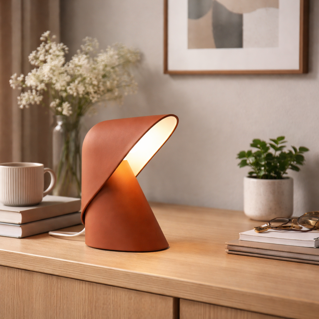 Modern Glow Table Lamp Brushed Nickel | 15 x 10 x 20 Inch | Plug-In Silver