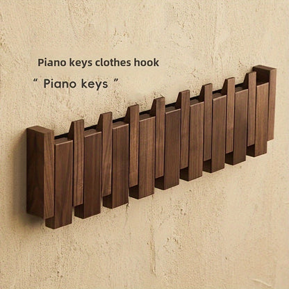 Wooden Wall Hooks | Foldable Piano Key Design Hanger Rack