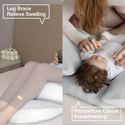 Adjustable Pregnancy Pillow | Ergonomic Maternity Support for Side & Stomach Sleepers