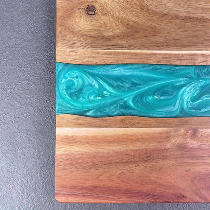 Resin River Cutting Board | Acacia Wood Charcuterie & Cheese Board