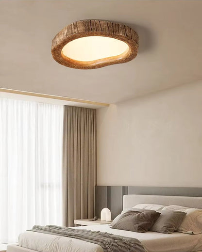 Le Halo Bois Ceiling Light | Rustic Wood-Inspired LED Lamp