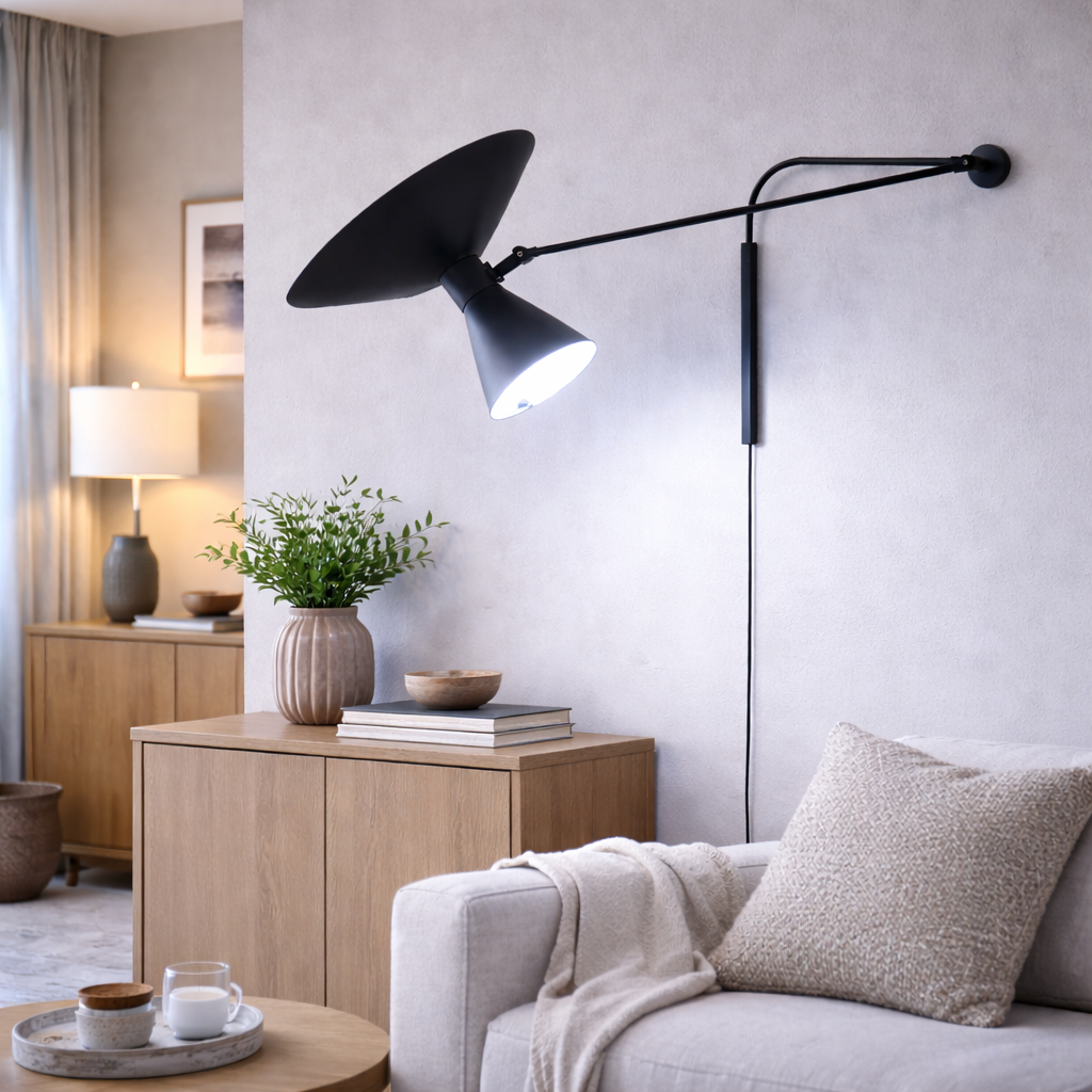 Abstract Flower Wall Light Artistic Decor | Black Gray White | Wall Mount