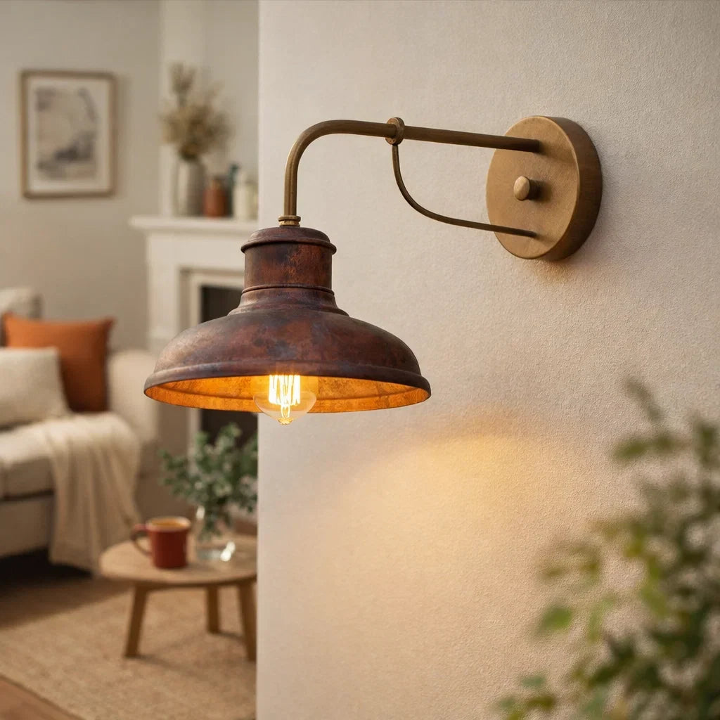 Florence Antique Solid Copper Wall Lamp | 250mm 300mm Dia | G95 Motion Sensor
