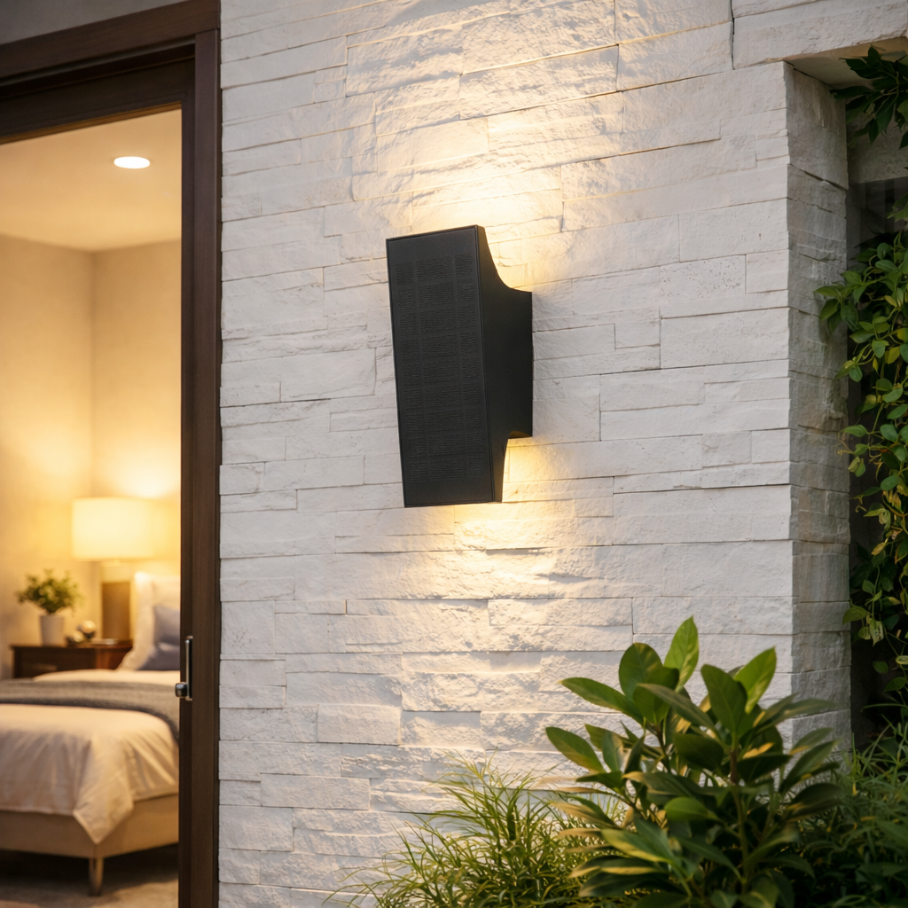 IP54 Solar Up Down Wall Light | Graphite Grey 700LM | 3000K Warm White