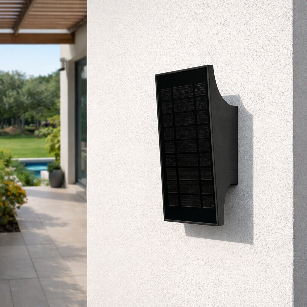 IP54 Solar Up Down Wall Light | Graphite Grey 700LM | 3000K Warm White