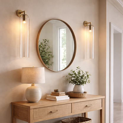 Art Glass Sconce Modern Wall Light | 12 x 6 x 4 Inch | E26 60W Max Brass