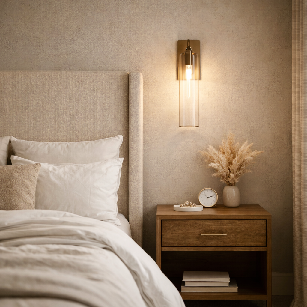 Art Glass Sconce Modern Wall Light | 12 x 6 x 4 Inch | E26 60W Max Brass