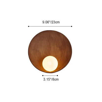 Modern Minimalist Round Wall Sconce | Resin & Iron Accent Light