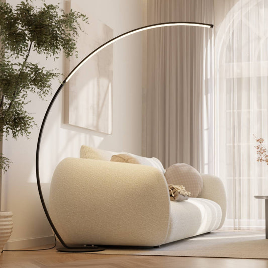 Black Arc Floor Lamp | Modern Standing Lamp for Living Room