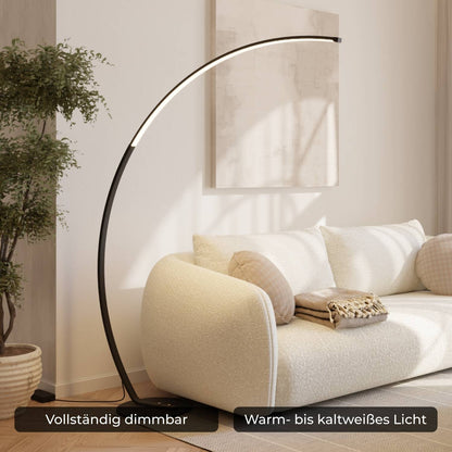 Black Arc Floor Lamp | Modern Standing Lamp for Living Room