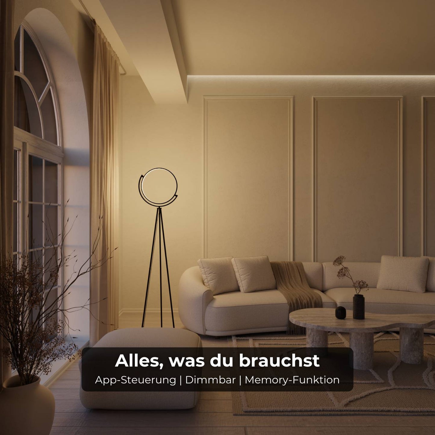 Black Arc Floor Lamp | Modern Standing Lamp with 360° Shade