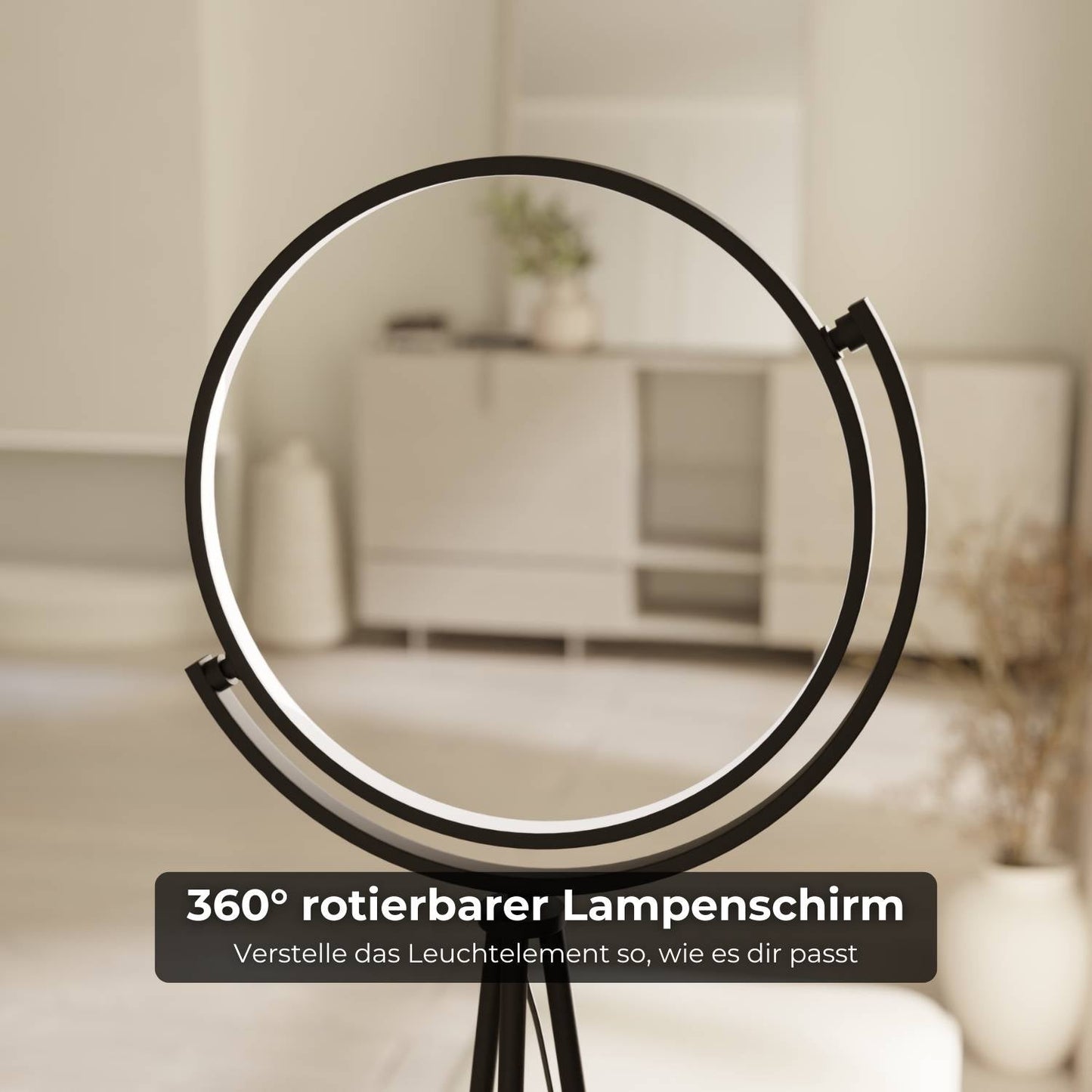 Black Arc Floor Lamp | Modern Standing Lamp with 360° Shade