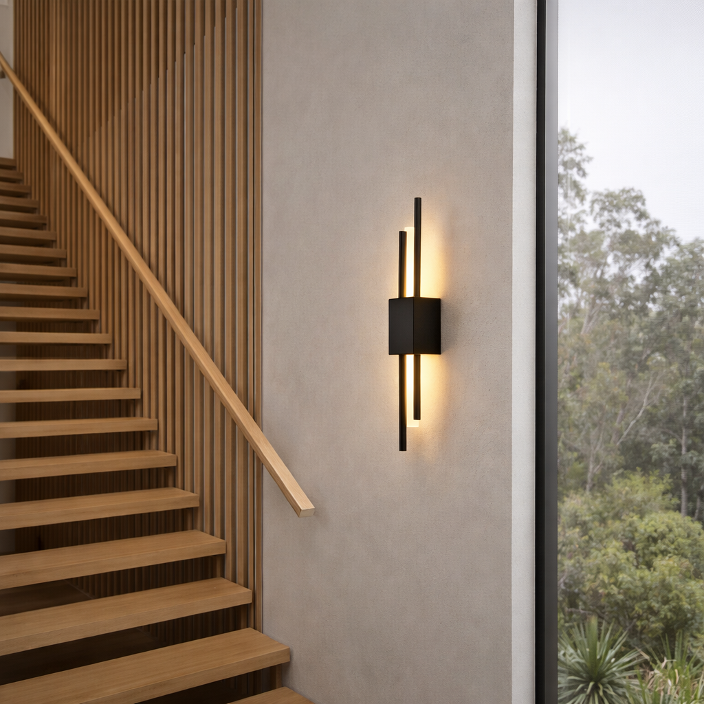 Black and Gold Wall Sconce Iron Acrylic | 50 x 8 cm | 6W 480 Lumens LED