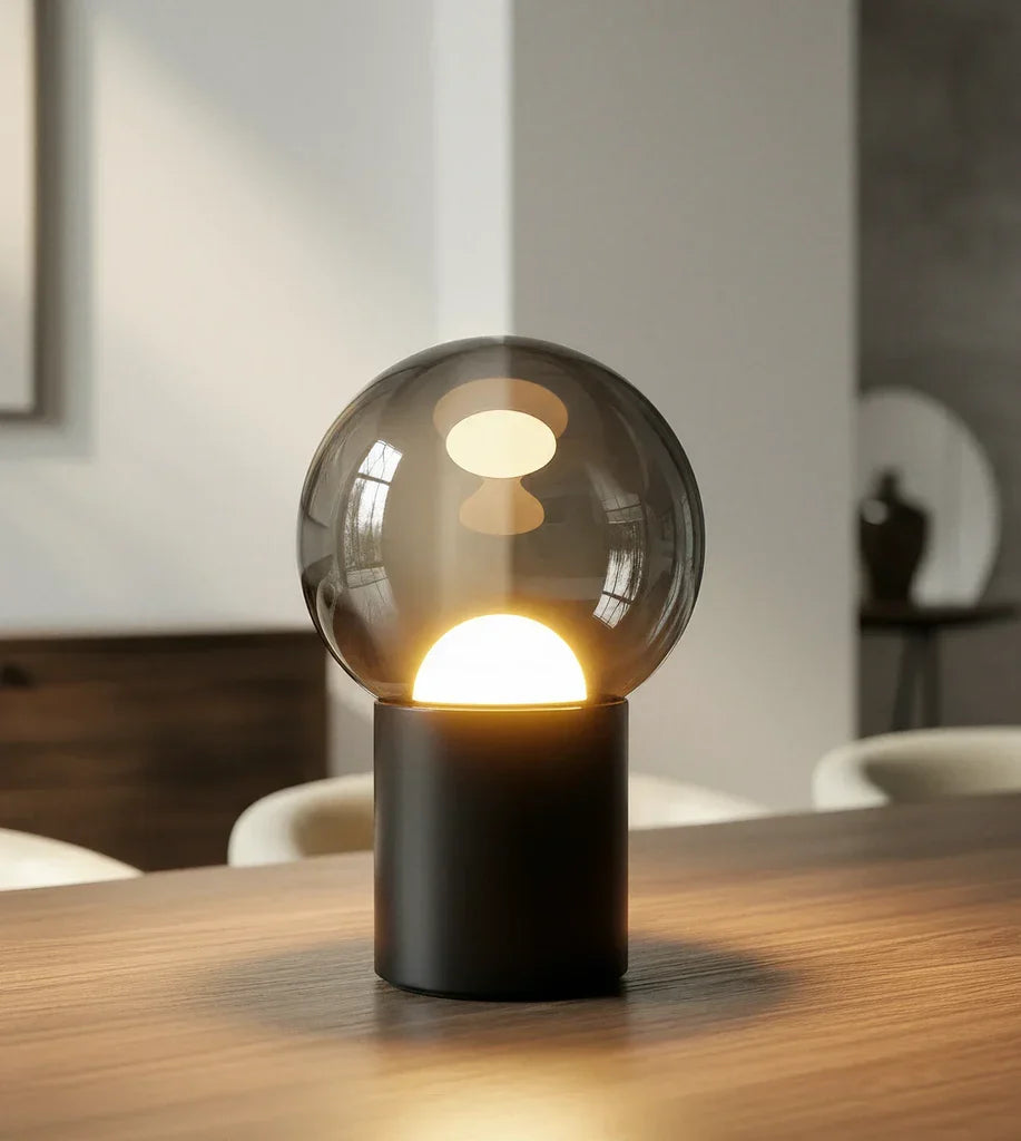 Black Chrome Table Lamp | Warm White LED | 20cm | Minimalist Indoor Light