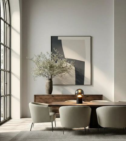 Black Chrome Table Lamp | Warm White LED | 20cm | Minimalist Indoor Light