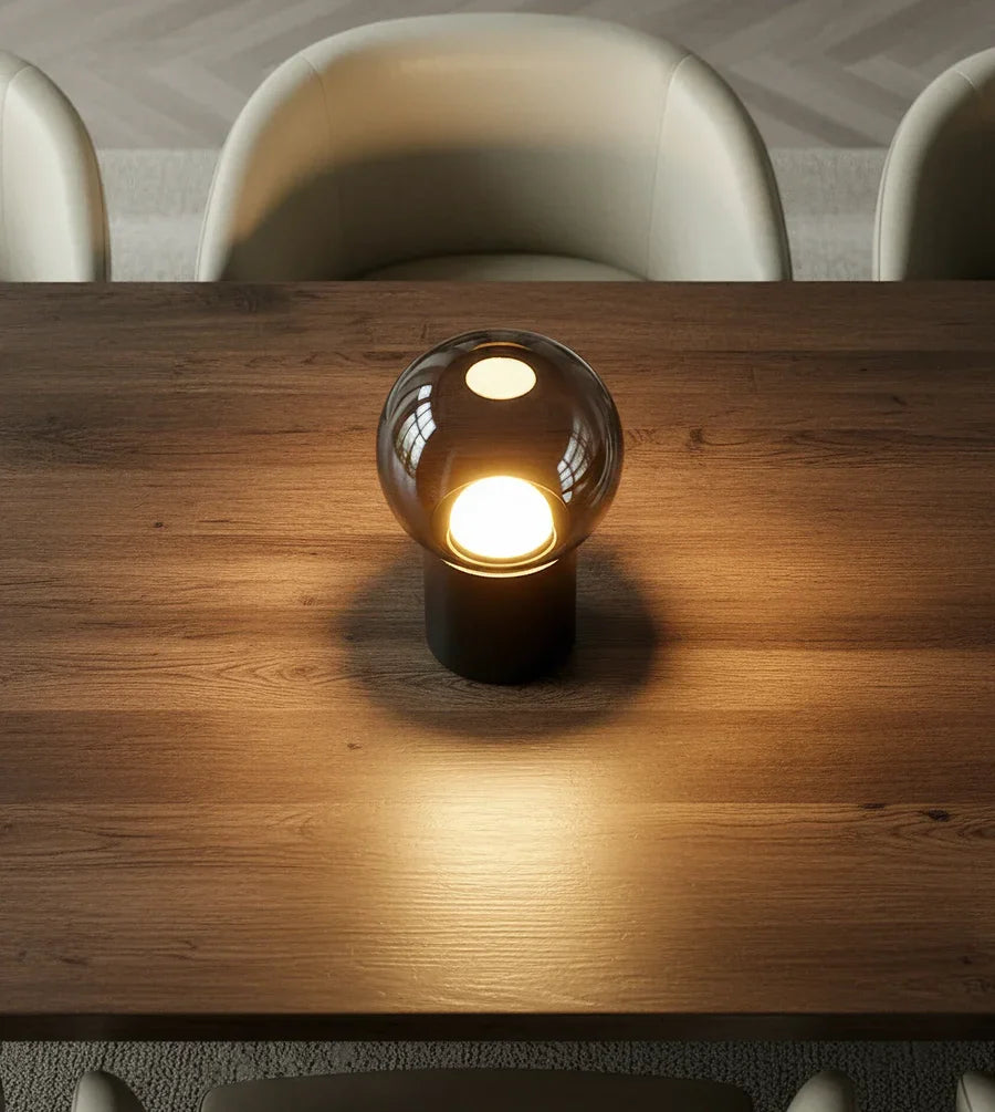 Black Chrome Table Lamp | Warm White LED | 20cm | Minimalist Indoor Light
