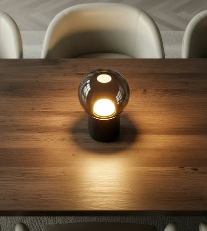 Black Chrome Table Lamp | Warm White LED | 20cm | Minimalist Indoor Light