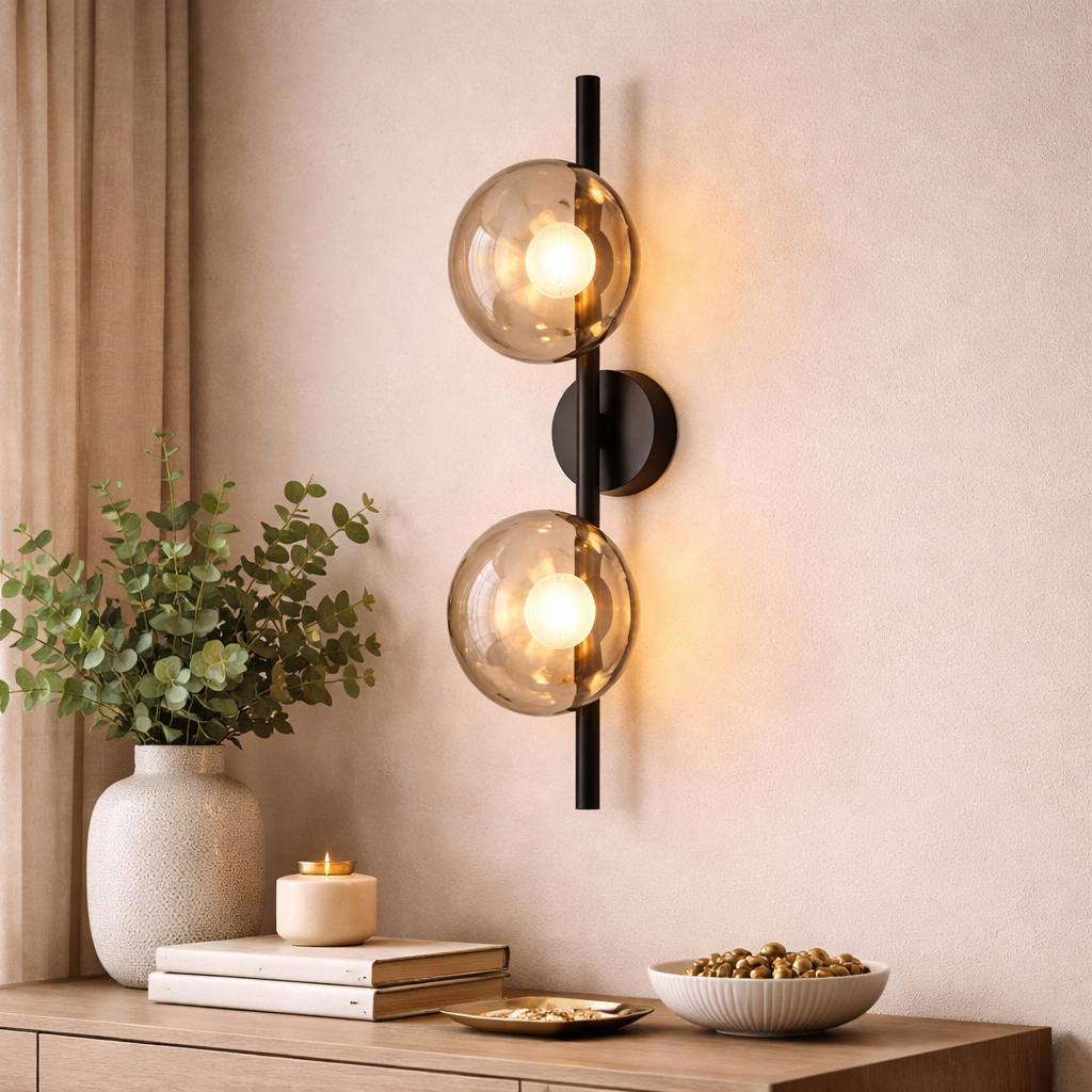 Nordic Round Glass Wave Wall Light | 20cm 38cm 65cm 95cm | 5W Warm LED