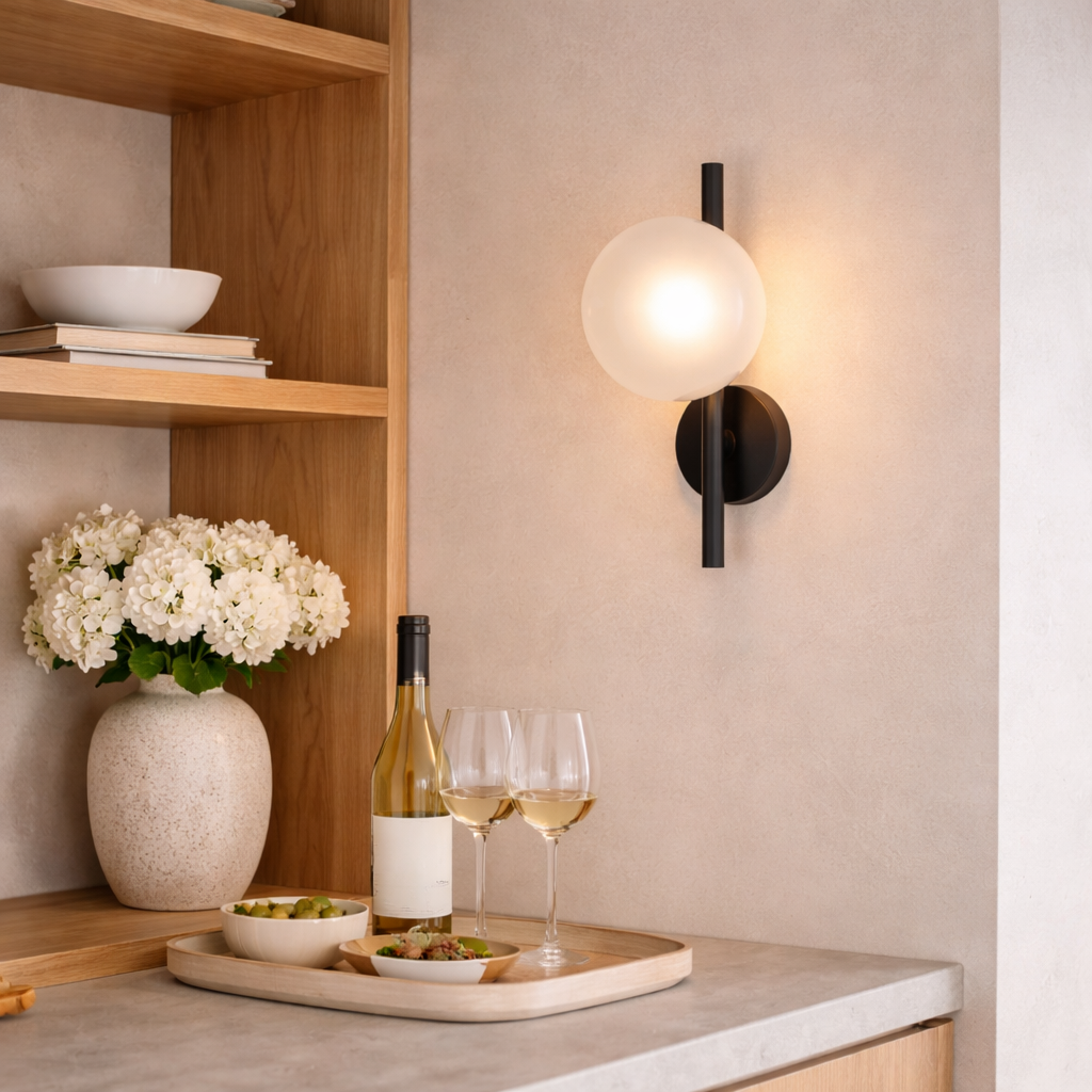 Nordic Round Glass Wave Wall Light | 20cm 38cm 65cm 95cm | 5W Warm LED
