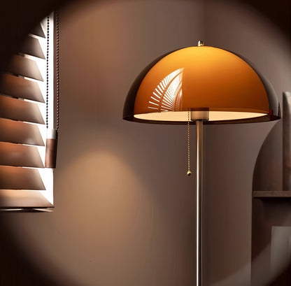 Coby Mushroom Bauhaus Floor Lamp | 60 Inch Height | Chrome White Pull Chain