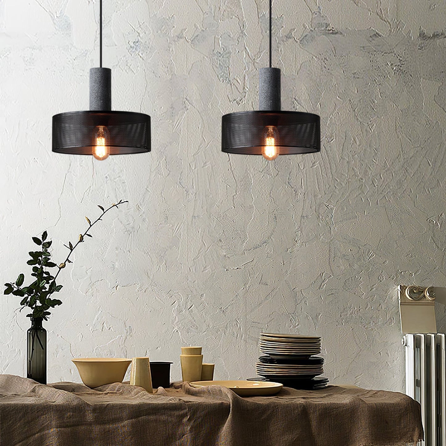 Urban Concrete Pendant Light | Industrial LED Hanging Lamp