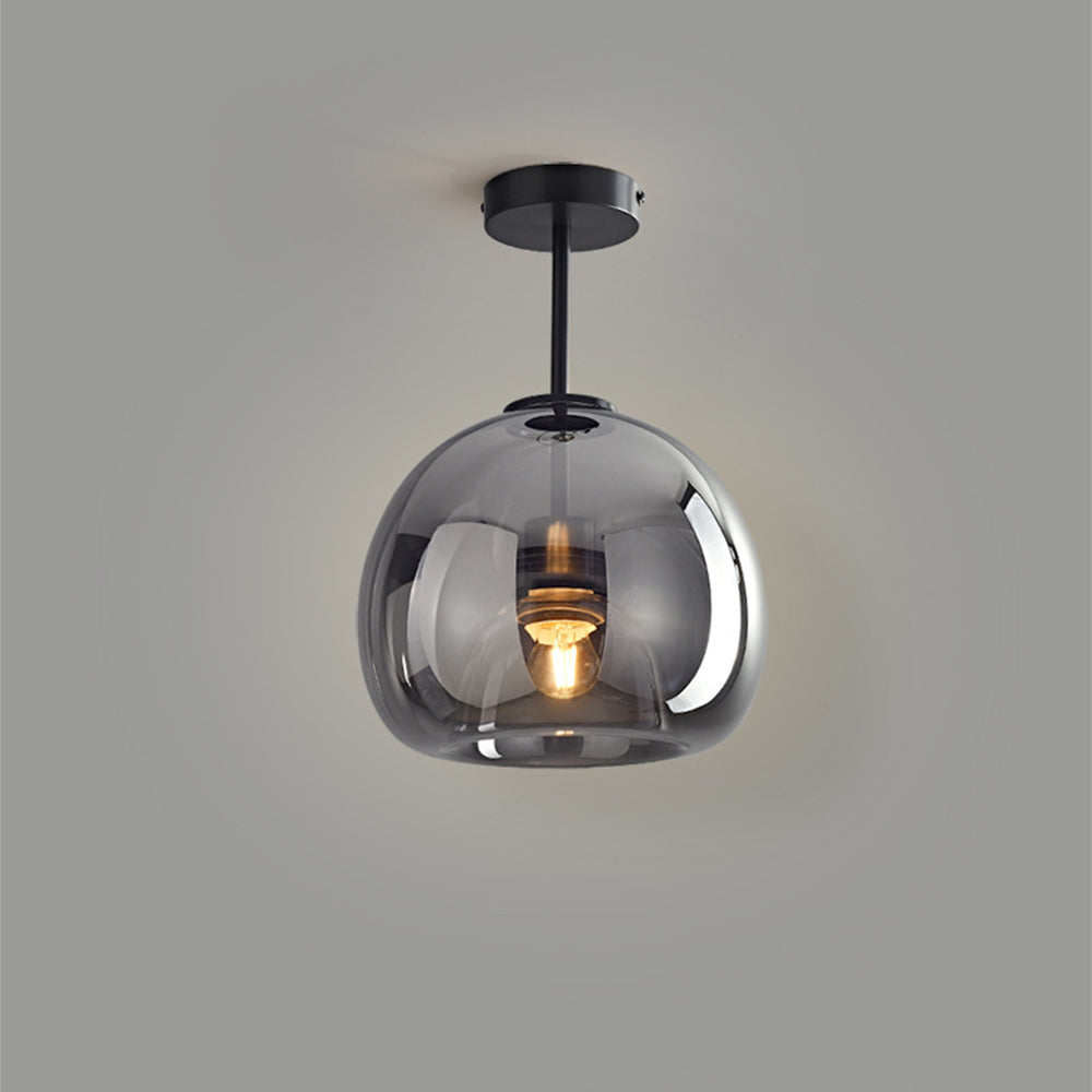 Copper Glass Ceiling Flush Mount Light | 10 to 11 Inch | E26 E27 Metal LED