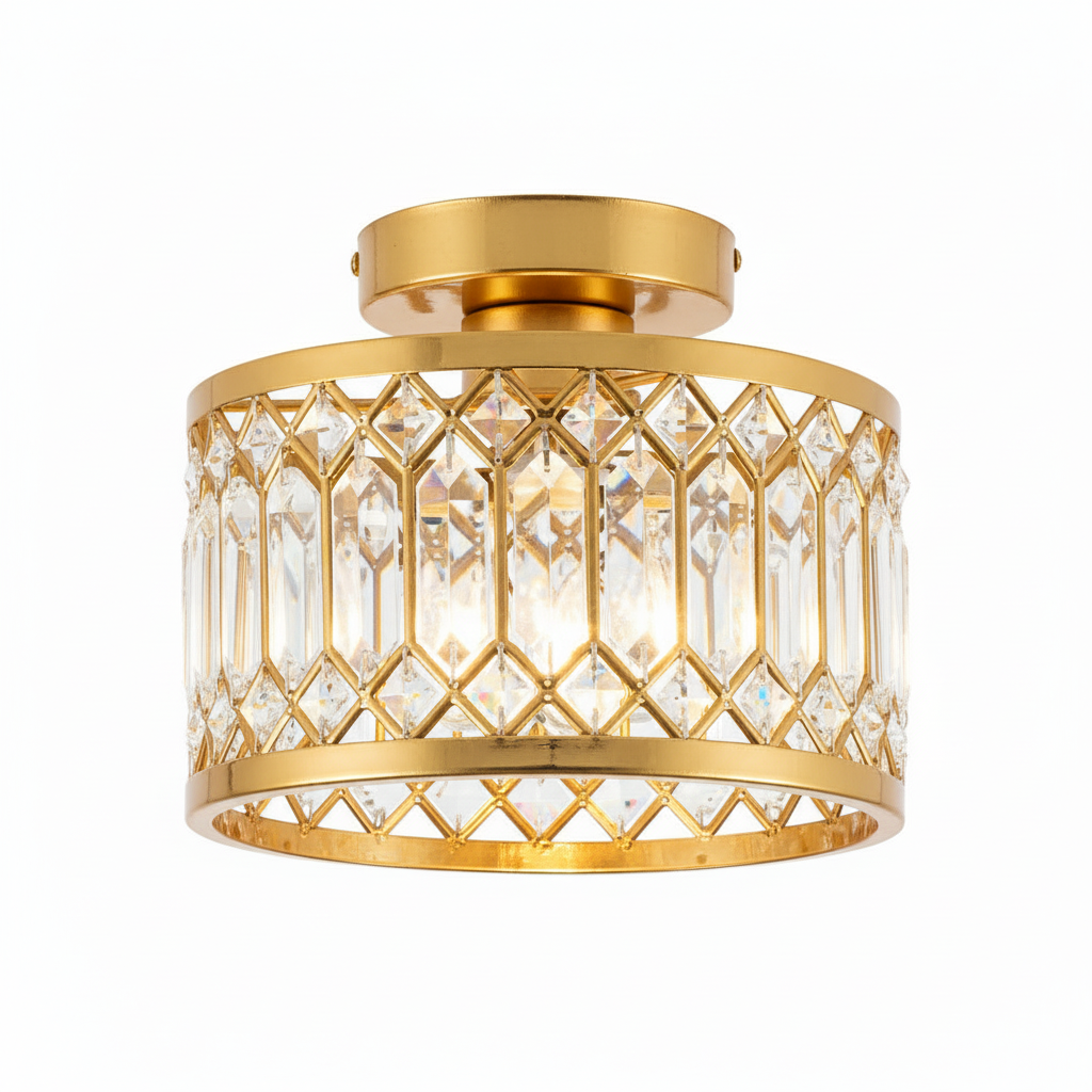Crystal Flush Mount Ceiling Light Iron | 22 x 20 cm | E27 Indoor IP20 LED