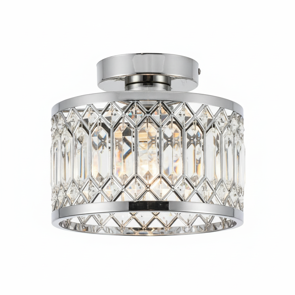 Crystal Flush Mount Ceiling Light Iron | 22 x 20 cm | E27 Indoor IP20 LED