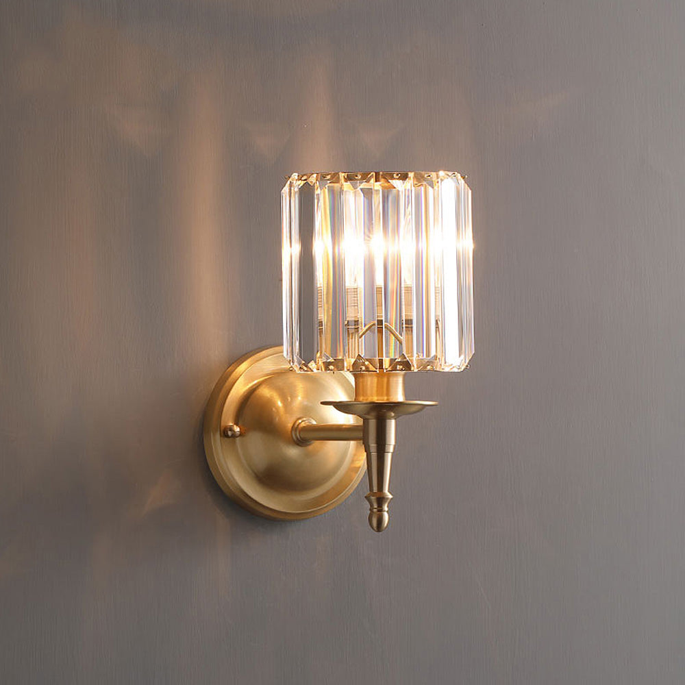 Crystal Wall Light Brass Gold Sconce | 5.9 x 11.8 Inch | E14 Indoor LED