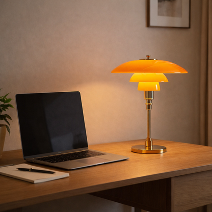 Danish Designer Table Lamp Dimmable | 11 x 18.5 Inch | E27 LED Glass Iron