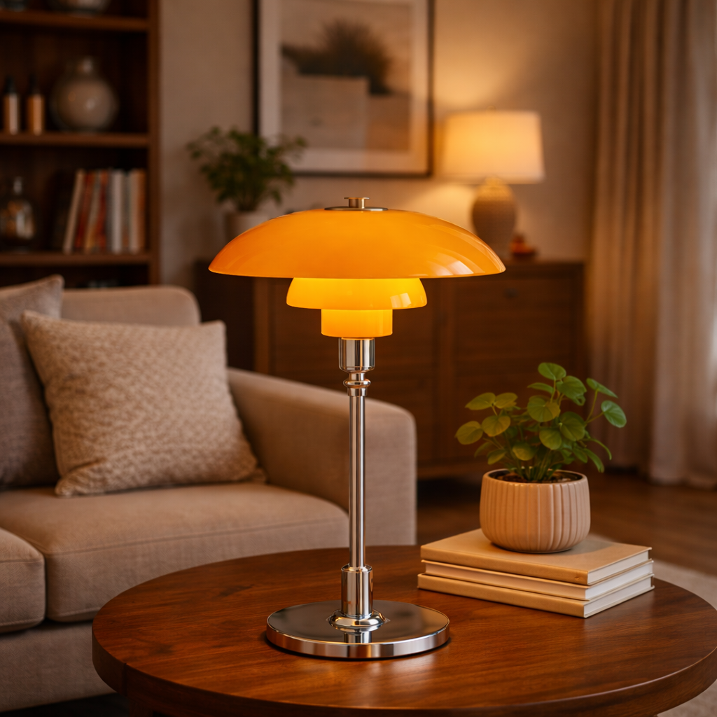 Danish Designer Table Lamp Dimmable | 11 x 18.5 Inch | E27 LED Glass Iron