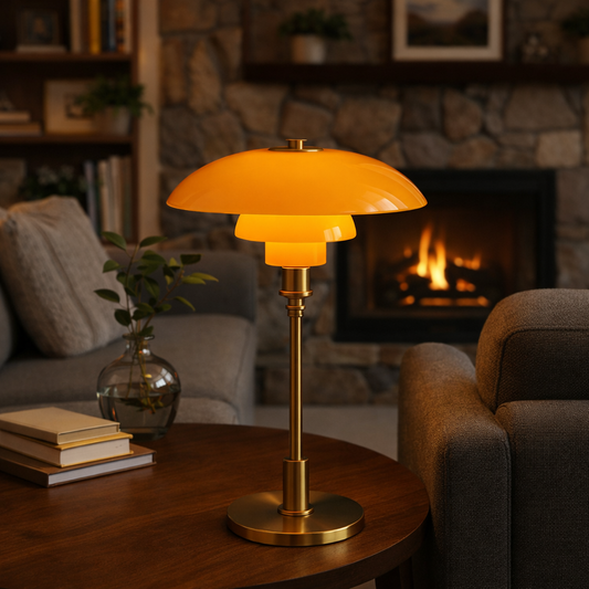 Danish Designer Table Lamp Dimmable | 11 x 18.5 Inch | E27 LED Glass Iron