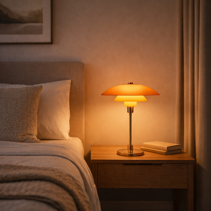 Danish Designer Table Lamp Dimmable | 11 x 18.5 Inch | E27 LED Glass Iron