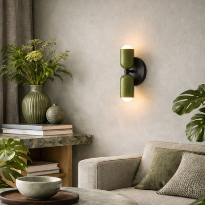 Double Head Wall Light Glass Metal | 9 x 4.7 Inch | E26 E27 Hardwired Fixture