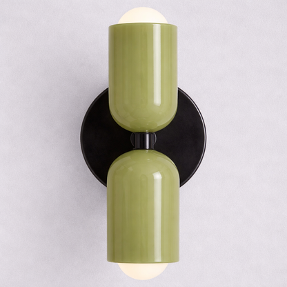 Double Head Wall Light Glass Metal | 9 x 4.7 Inch | E26 E27 Hardwired Fixture