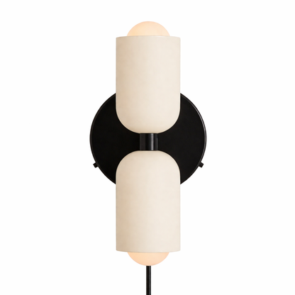 Double Head Wall Light Glass Metal | 9 x 4.7 Inch | E26 E27 Hardwired Fixture