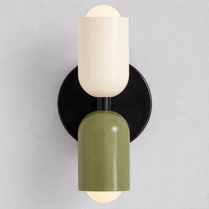 Double Head Wall Light Glass Metal | 9 x 4.7 Inch | E26 E27 Hardwired Fixture